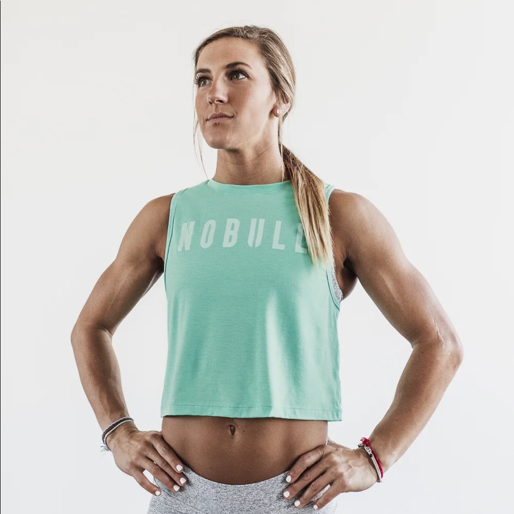 Nobull Cropped Muscle Tank Aqua